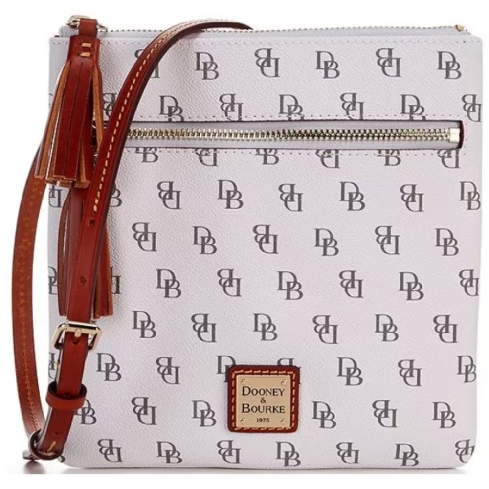 Dooney & Bourke, The Gretta Signature Print Double Zip Tassel Crossbody Bag